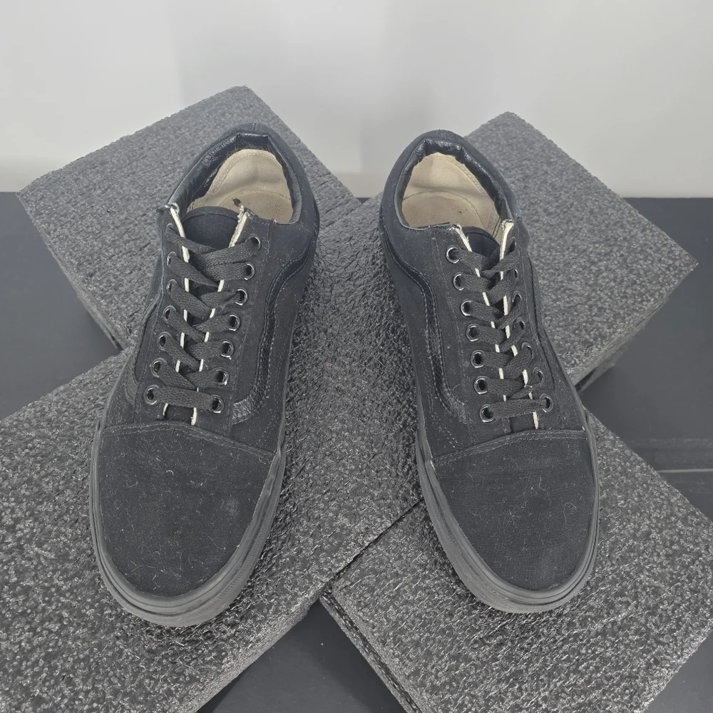 Vans Old Skool 721356 Black Canvas Suede Skate Shoes Men’s 8.5 Women’s 10 Low